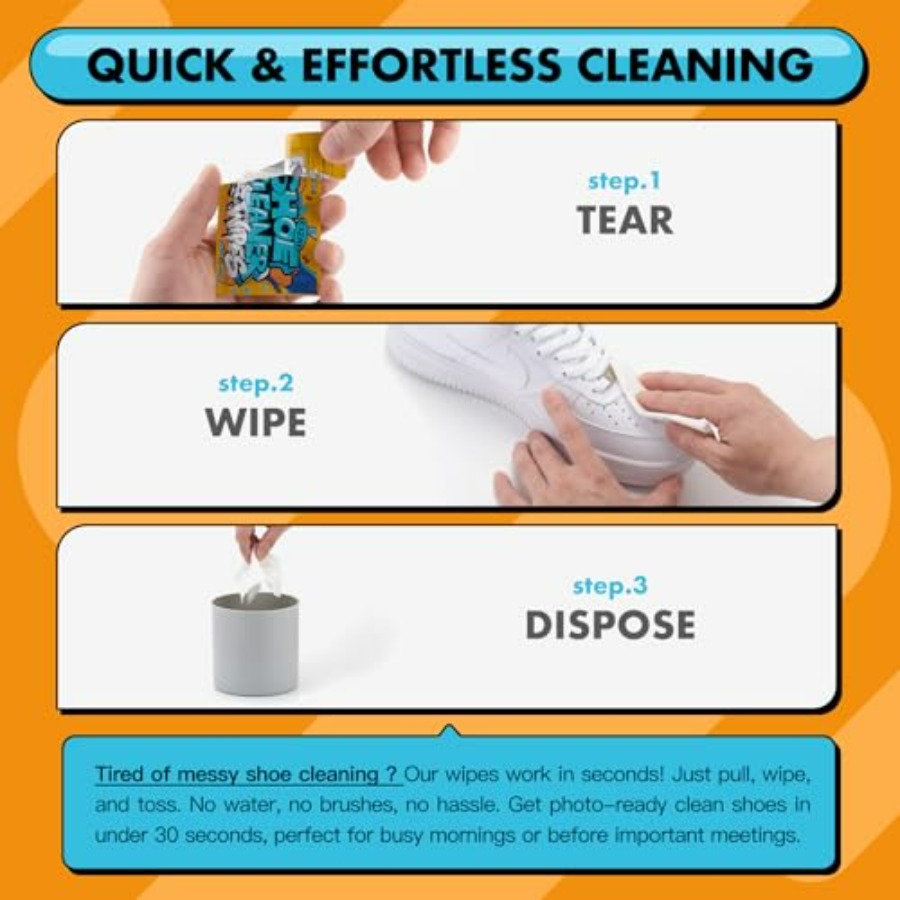 Shoe Cleaner Wipes, Shoe Clean - Sneaker Cleaner บทวิจารณ์และราคา