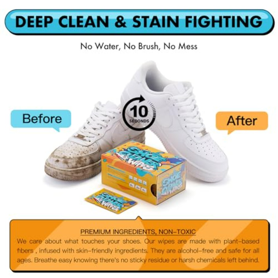 Shoe Cleaner Wipes, Shoe Clean - Sneaker Cleaner บทวิจารณ์และราคา