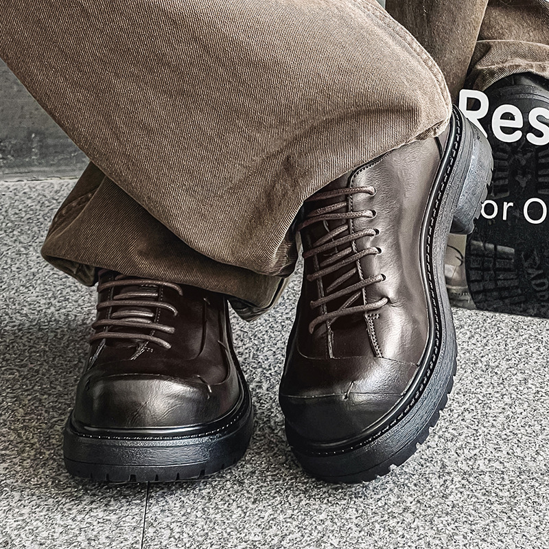 Men's Brown Leather Shoes Men' - Sneaker Career บทวิจารณ์และราคา