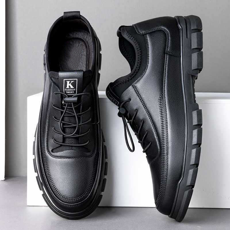 Men's Black Faux Leather Warm  - Sneaker Career บทวิจารณ์และราคา