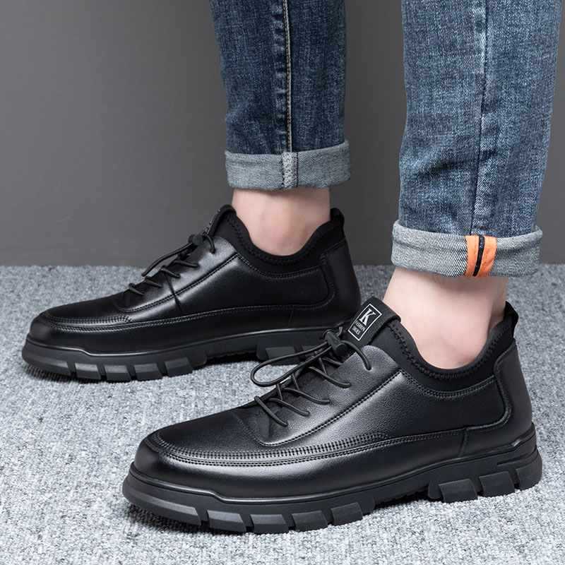 Men's Black Faux Leather Warm  - Sneaker Career บทวิจารณ์และราคา
