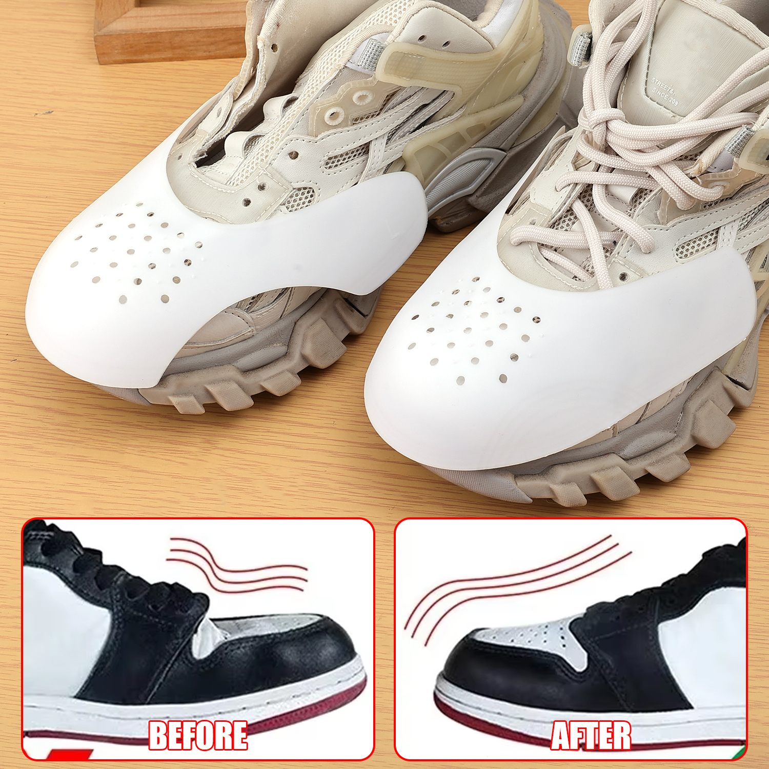 Breathable Protector Shoe Head - Sneaker Care Crease Protector บทวิจารณ์และราคา